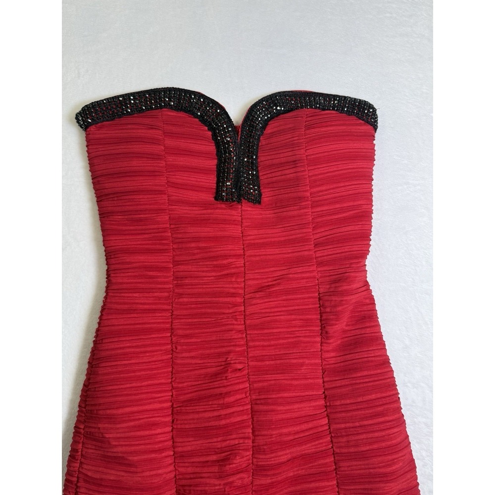 Daisy Ruched Bodycon Dress With Black Beading Women's Small - Picture 2 of 4